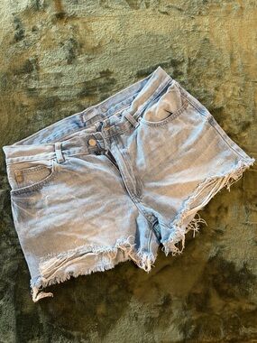Just USA Light Blue Distressed Denim Jean Shorts L